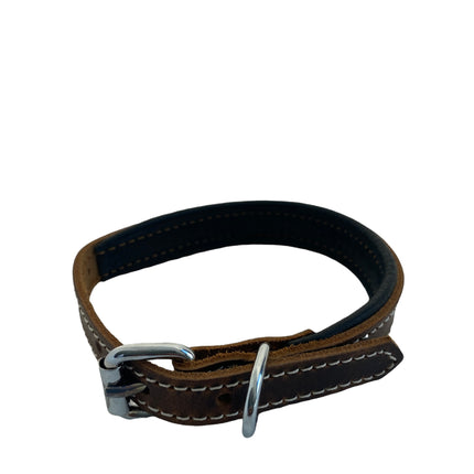 ZenXstore Halsband Hond 100% Echt Leer met beschermend laagje verschillende kleuren 38cm X 2cm - ZenXstore