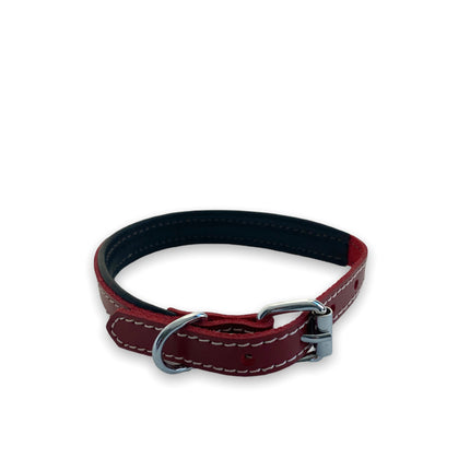 ZenXstore Halsband Hond 100% Echt Leer met beschermend laagje verschillende kleuren 38cm X 2cm - ZenXstore