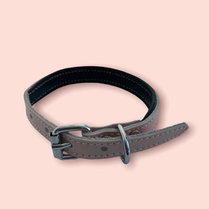 ZenXstore Halsband Hond 100% Echt Leer met beschermend laagje verschillende kleuren 38cm X 2cm - ZenXstore