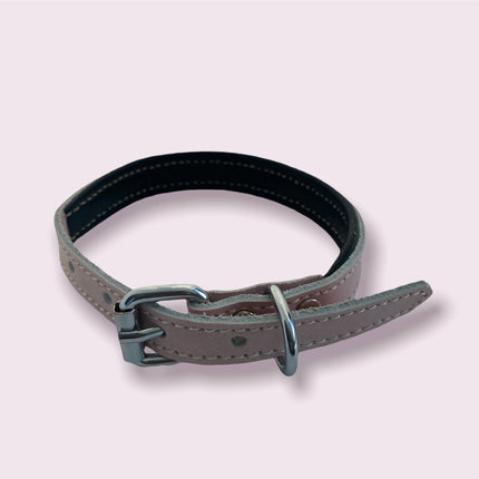 ZenXstore Halsband Hond 100% Echt Leer met beschermend laagje verschillende kleuren 38cm X 2cm - ZenXstore