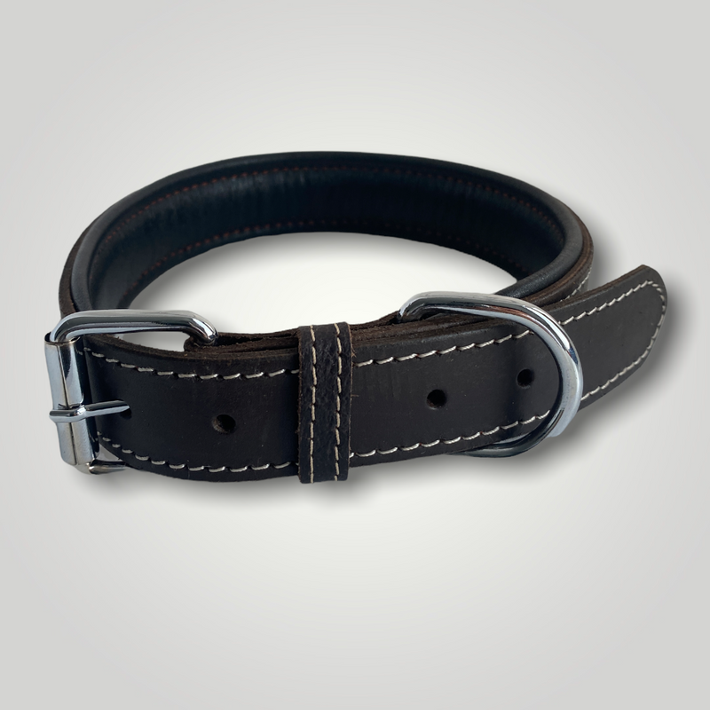 ZenXstore Halsband Hond 100% Echt Leer, Met beschermend laagje 54cm X 3cm