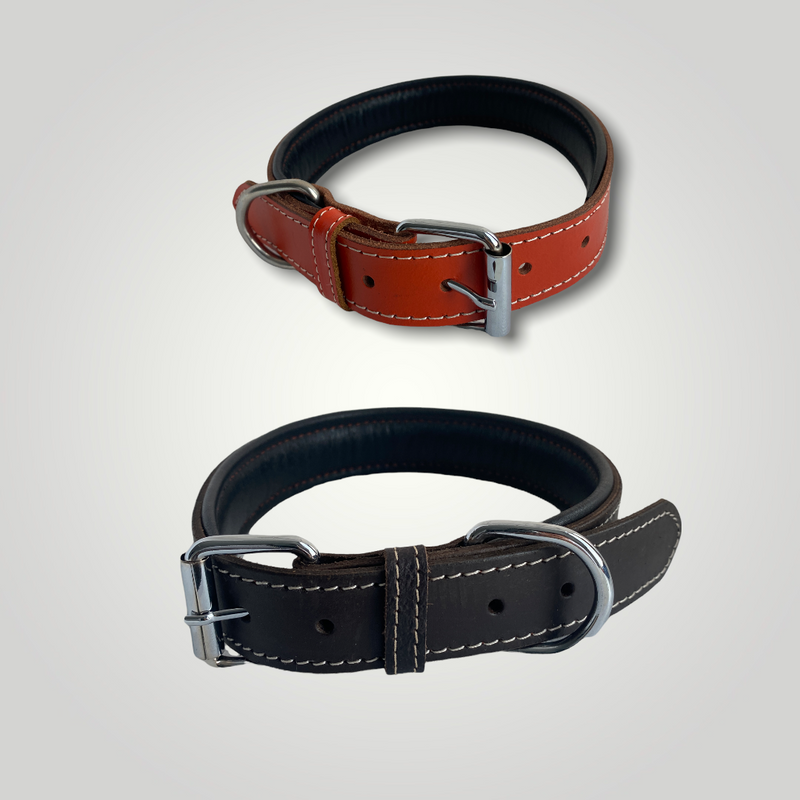 ZenXstore Halsband Hond 100% Echt Leer, Met beschermend laagje 54cm X 3cm