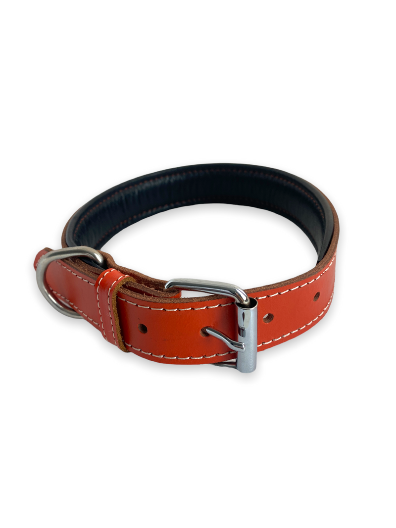 ZenXstore Halsband Hond 100% Echt Leer, Met beschermend laagje 54cm X 3cm