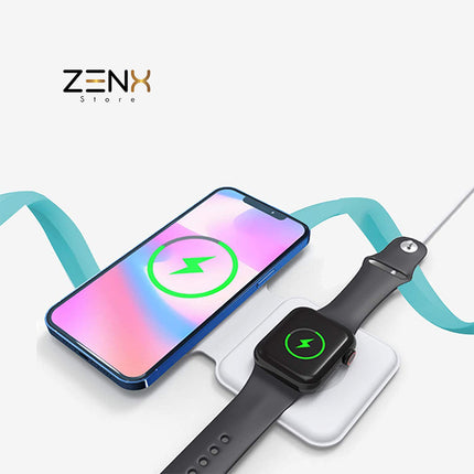 MagSafe Draadloze Oplader - 2 In 1 Wireless Charger geschikt Voor alle Apple Watch- ultra en iPhone 12-13-14-15 Series - ZenXstore