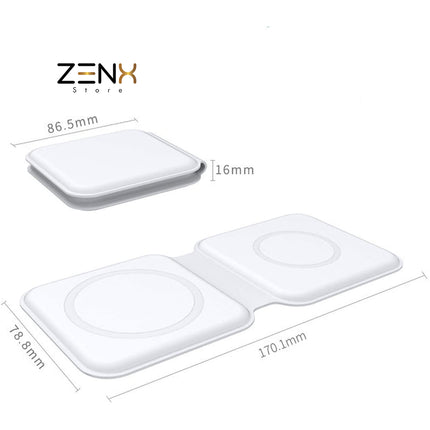 MagSafe Draadloze Oplader - 2 In 1 Wireless Charger geschikt Voor alle Apple Watch- ultra en iPhone 12-13-14-15 Series - ZenXstore