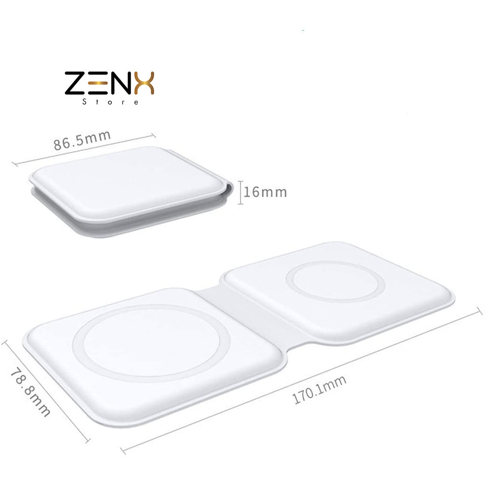 MagSafe Draadloze Oplader - 2 In 1 Wireless Charger geschikt Voor alle Apple Watch- ultra en iPhone 12-13-14-15 Series - ZenXstore